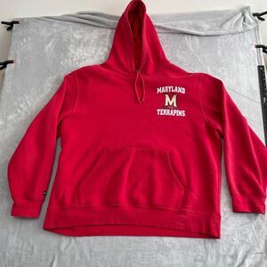 Vintage Maryland Terrapins Sweater Men XXL Red Hooded Sweatshirt Jansport Y2K